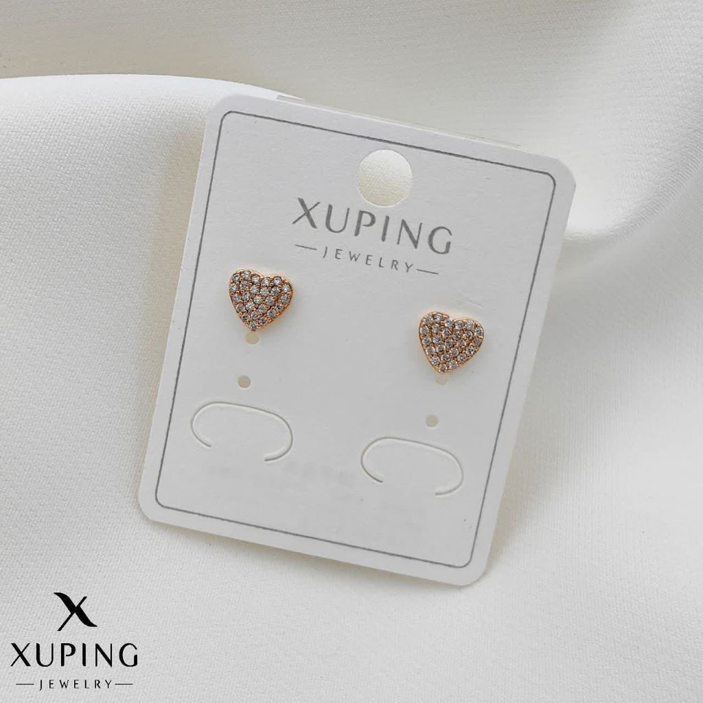 گوشواره قلبی نگین دار ژوپینگ کد 2145 - خرید آنلاین از گالری آداس